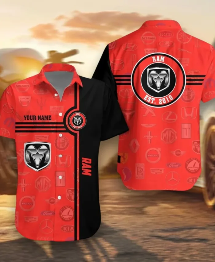 Hauling Truck Hawaiian Shirt Exclusive Logo, Road-Trip Ready Button Shirt CAR174