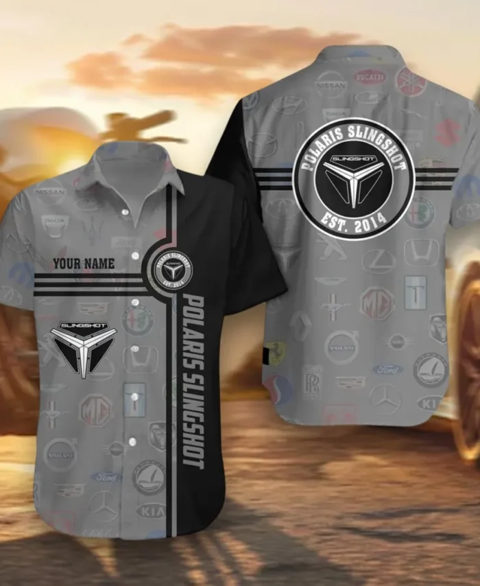 Open-Air Vehicle Hawaiian Shirt Exclusive Logo, Motorsport Vibe Button Shirt CAR174