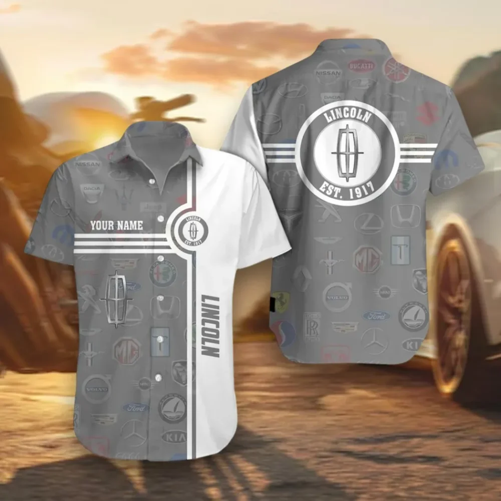 Executive Car Hawaiian Shirt Exclusive Logo, Auto Fan Button Shirt CAR174