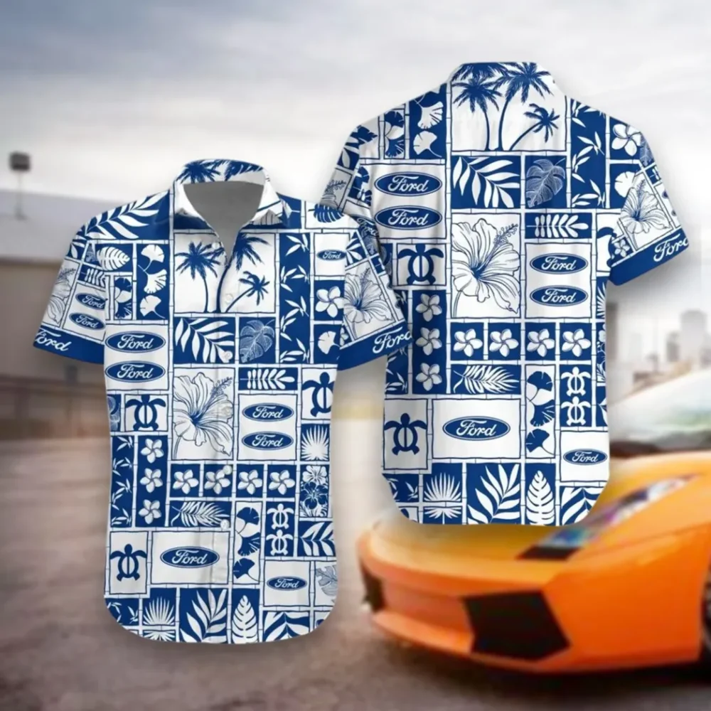 Vintage Ride Hawaiian Shirt Exclusive Logo, Hot Rod Button Shirt CAR350