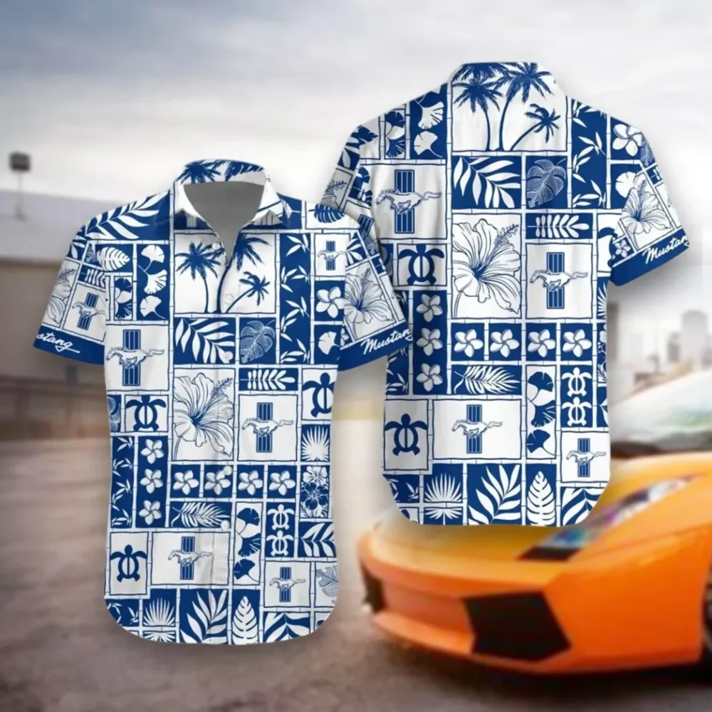 Car Hawaiian Shirt Exclusive Logo, Custom Garage Button Shirt CAR350