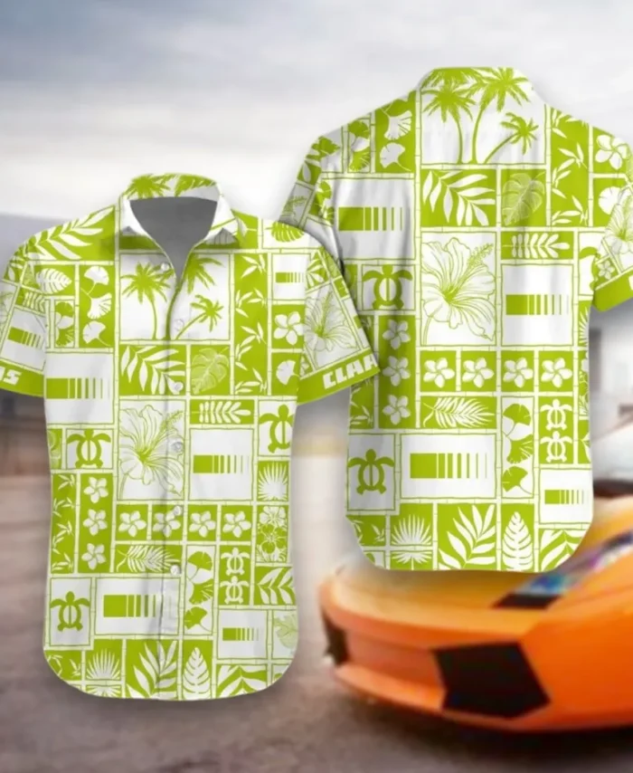 Crop Separator Hawaiian Shirt Exclusive Logo, Custom Garage Button Shirt CAR350