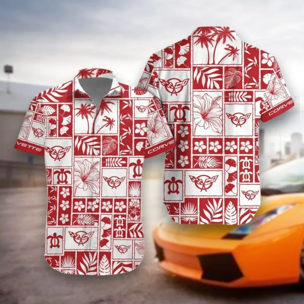 Performance Vehicle Hawaiian Shirt Exclusive Logo, Street-Ready Button Shirt CAR350