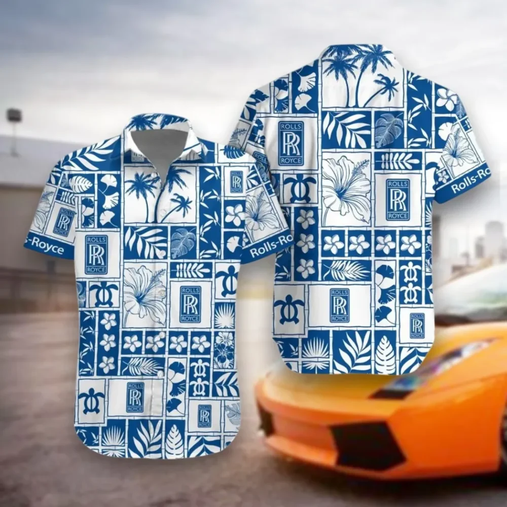 Ultra-Luxury Car Hawaiian Shirt Exclusive Logo, Street-Ready Button Shirt CAR350