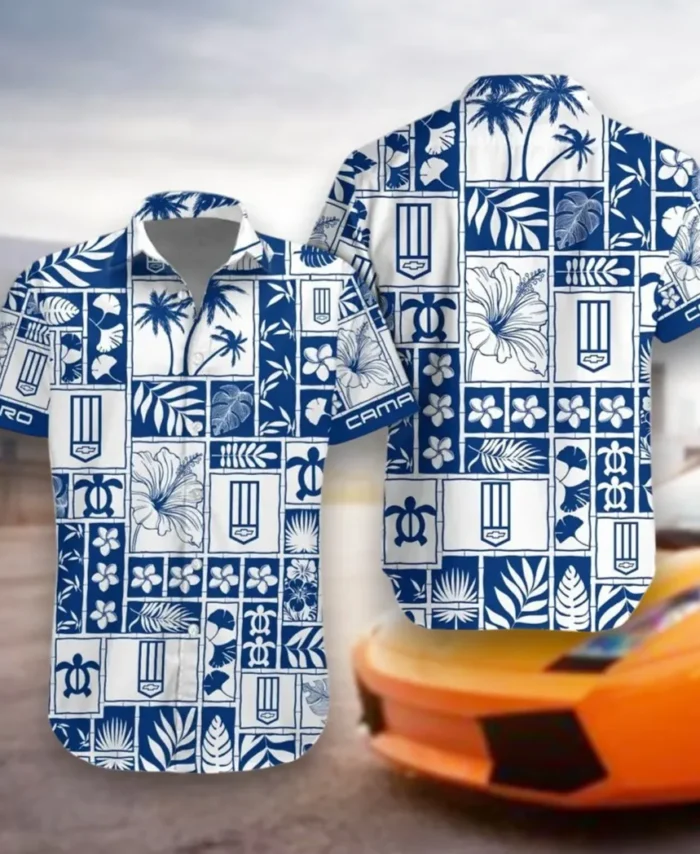 Iconic Muscle Ride Hawaiian Shirt Exclusive Logo, Custom Garage Button Shirt CAR350