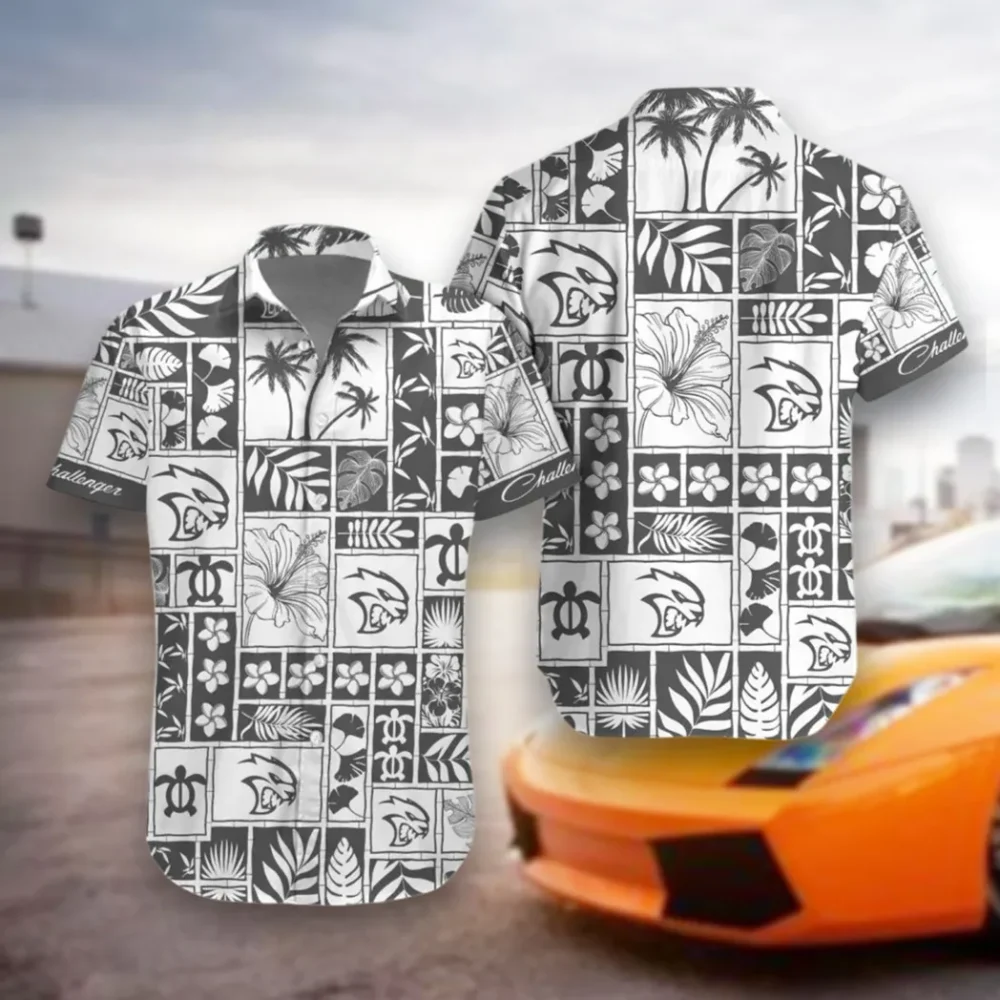 Street Racing Car Hawaiian Shirt Exclusive Logo, Drift-Ready Button Shirt CAR350