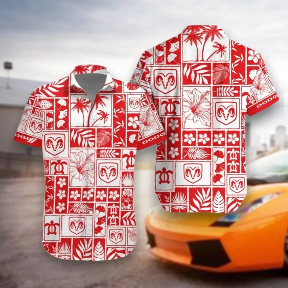 Street Machine Hawaiian Shirt Exclusive Logo, Street Racer Button Shirt CAR350