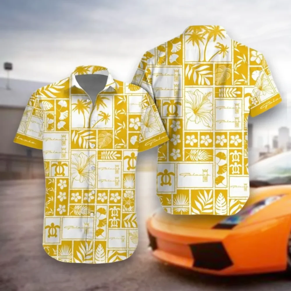 Classic Cruiser Hawaiian Shirt Exclusive Logo, Retro Driver Button Shirt CAR350