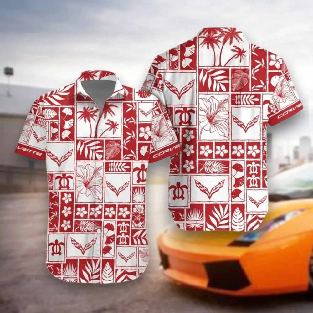 Iconic Sports Car Hawaiian Shirt Exclusive Logo, Performance Gear Button Shirt CAR350