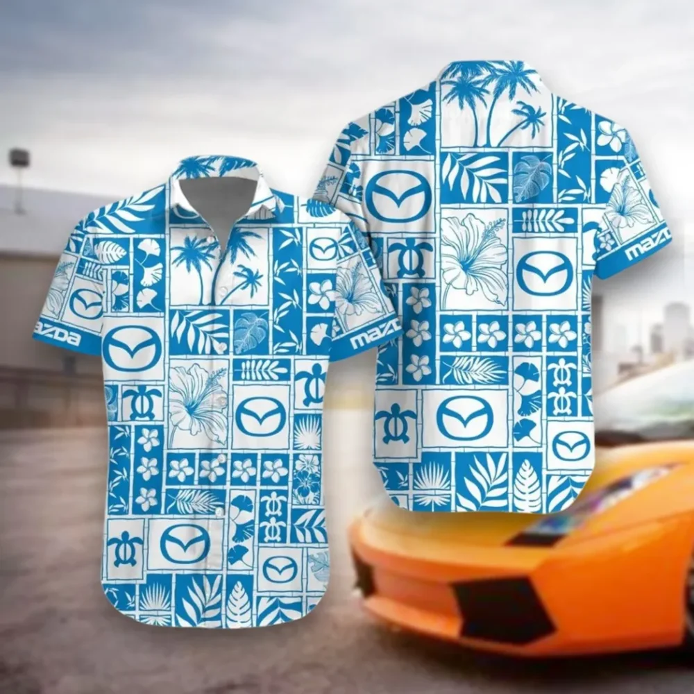 Touring Car Hawaiian Shirt Exclusive Logo, Open Road Button Shirt CAR350