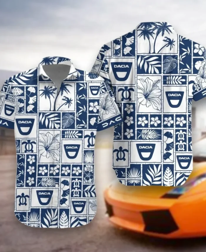 Dynatech Vehicles Hawaiian Shirt Exclusive Logo, Auto Fan Button Shirt CAR350