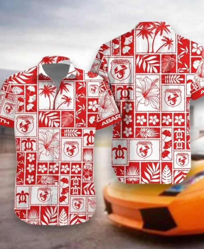 Rally Car Hawaiian Shirt Exclusive Logo, Chrome Wave Button Shirt CAR350