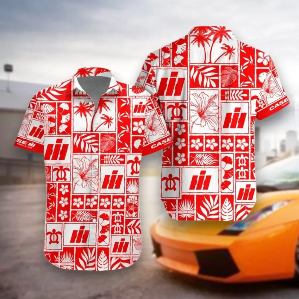 Heavy Farm Vehicle Hawaiian Shirt Exclusive Logo, Auto Fan Button Shirt CAR350