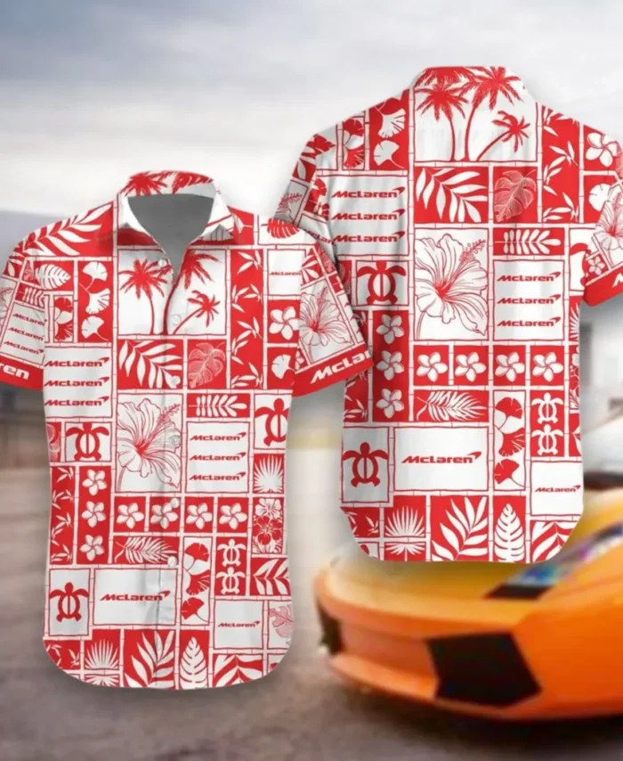 British Supercar Hawaiian Shirt Exclusive Logo, Motorsport Vibe Button Shirt CAR350