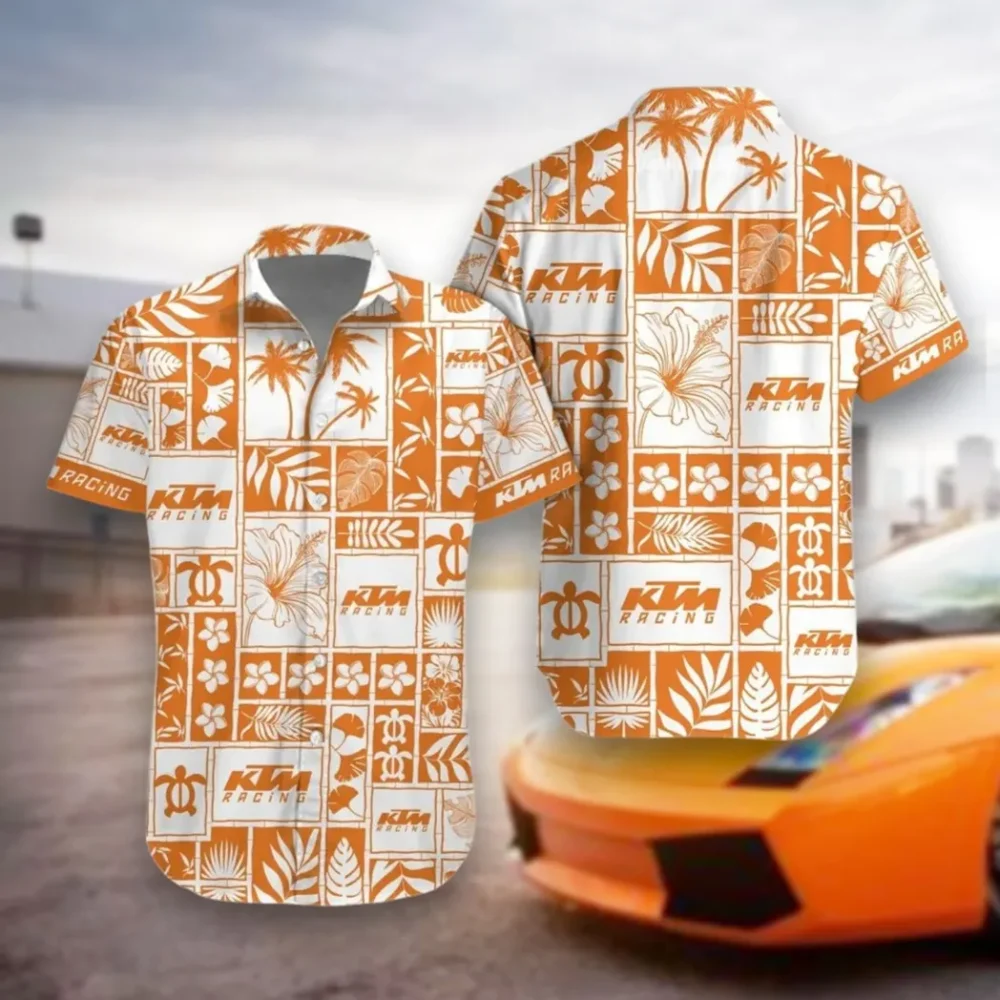 Trail Riding Bike Hawaiian Shirt Exclusive Logo, Road-Trip Ready Button Shirt CAR350