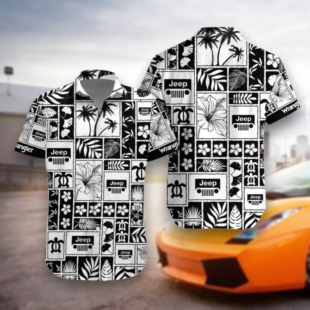 Off-Road Vehicle Hawaiian Shirt Exclusive Logo, Gearhead Style Button Shirt CAR350