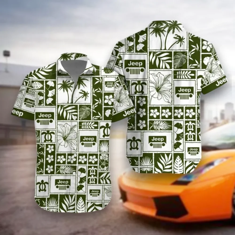 4x4 Vehicle Maker Hawaiian Shirt Exclusive Logo, Auto Fan Button Shirt CAR350