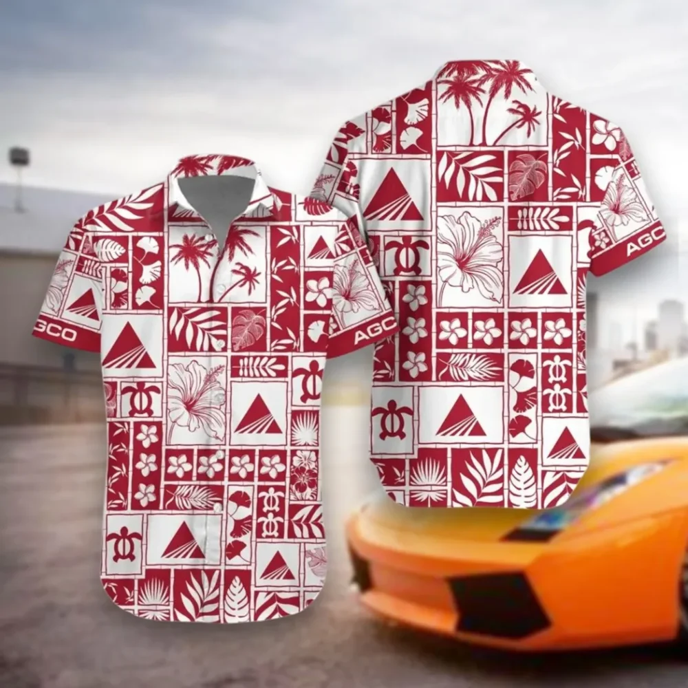 Farm Tractor Hawaiian Shirt Exclusive Logo, Retro Driver Button Shirt CAR350