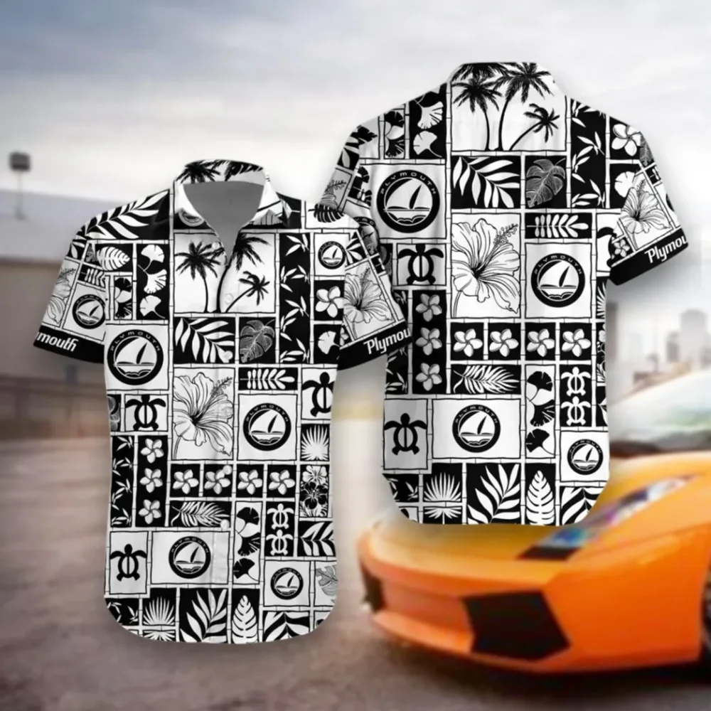Vintage Car Hawaiian Shirt Exclusive Logo, Open Road Button Shirt CAR350