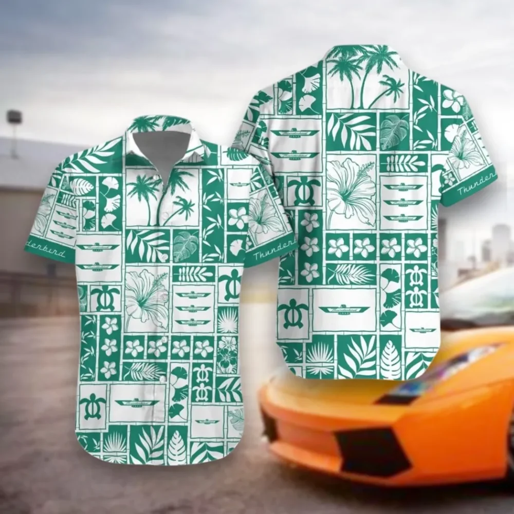 Driving Machine Hawaiian Shirt Exclusive Logo, Rider's Paradise Button Shirt CAR350