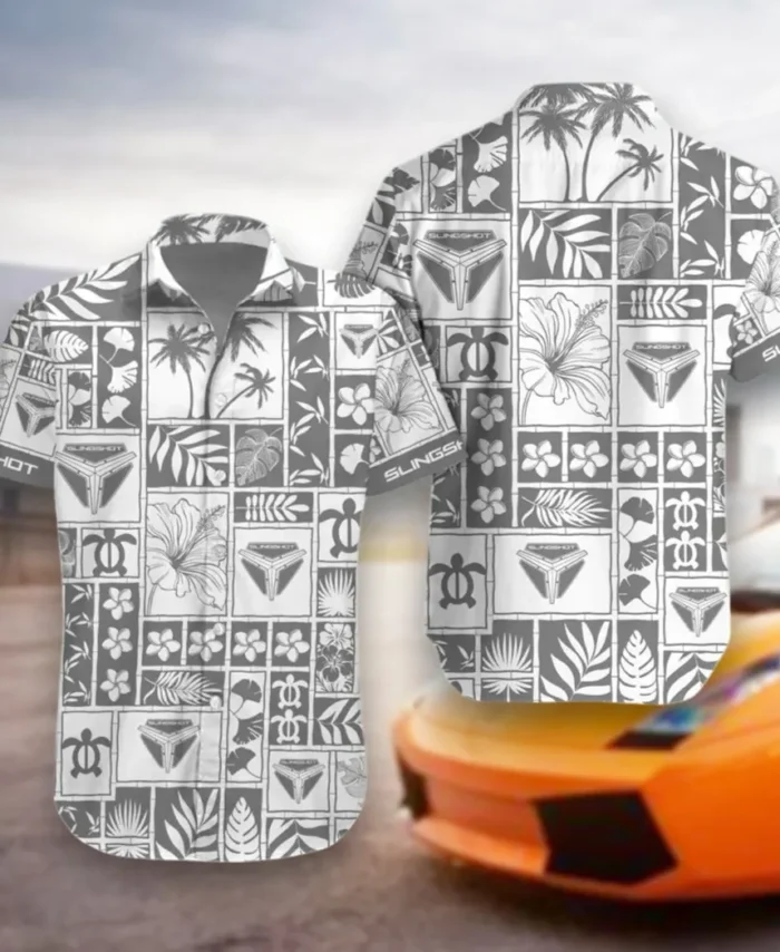 Open-Cockpit Vehicle Hawaiian Shirt Exclusive Logo, Highway Cruise Button Shirt CAR350