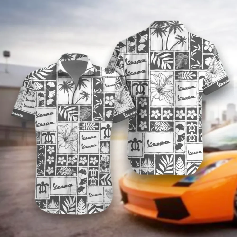 Sportbike Hawaiian Shirt Exclusive Logo, Car Meet Button Shirt CAR350