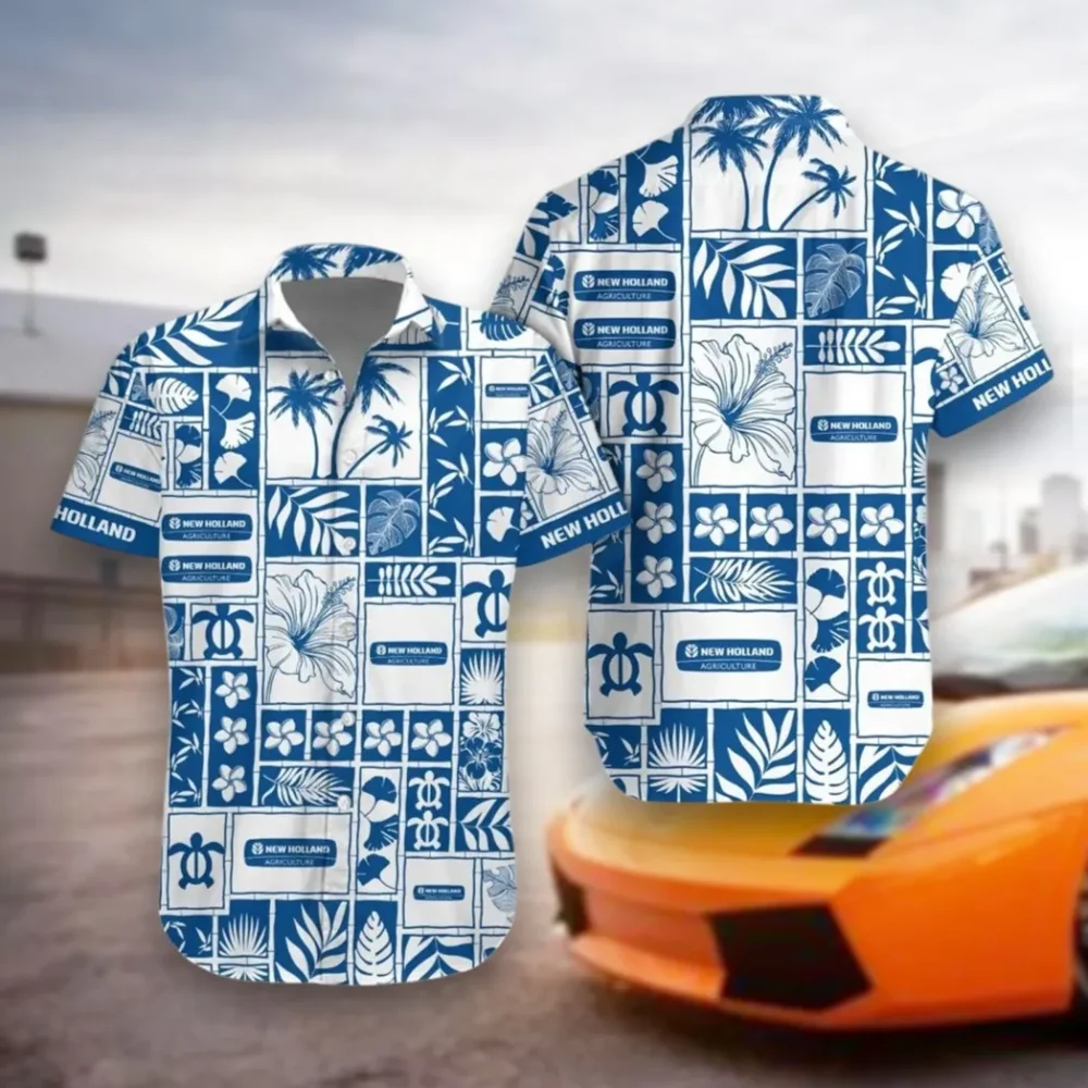 Ranch Tractor Hawaiian Shirt Exclusive Logo, Auto Fan Button Shirt CAR350
