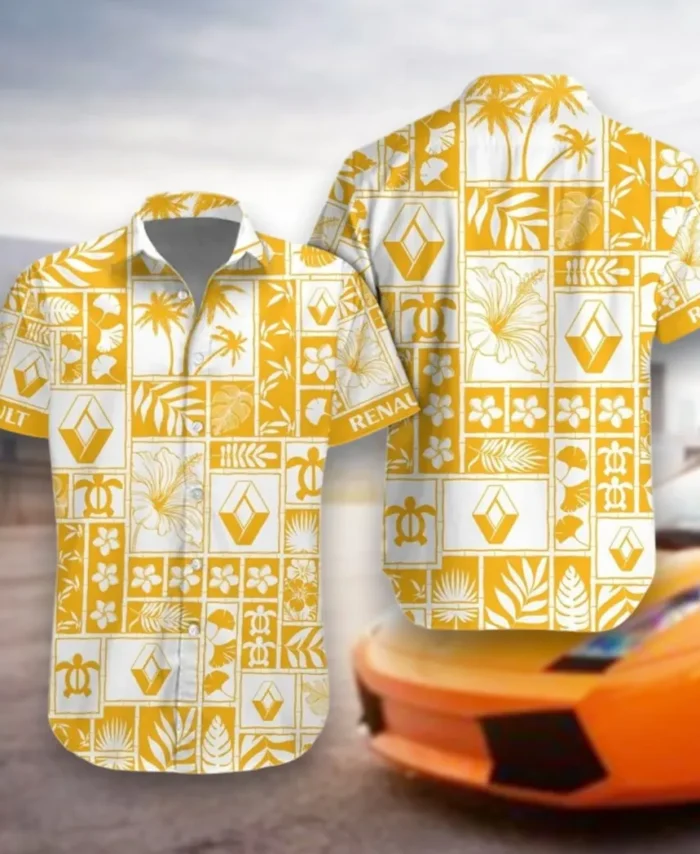 Compact Hatchback Hawaiian Shirt Exclusive Logo, Summer Garage Button Shirt CAR350