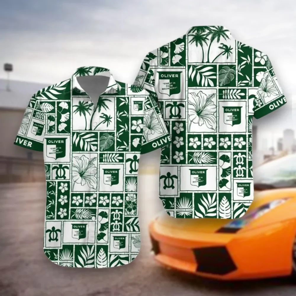 Vintage Tractor Hawaiian Shirt Exclusive Logo, Street Racer Button Shirt CAR350