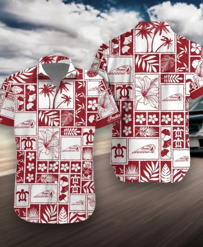 Old-School Cruiser Hawaiian Shirt Exclusive Logo, Hot Rod Button Shirt MOTOR3