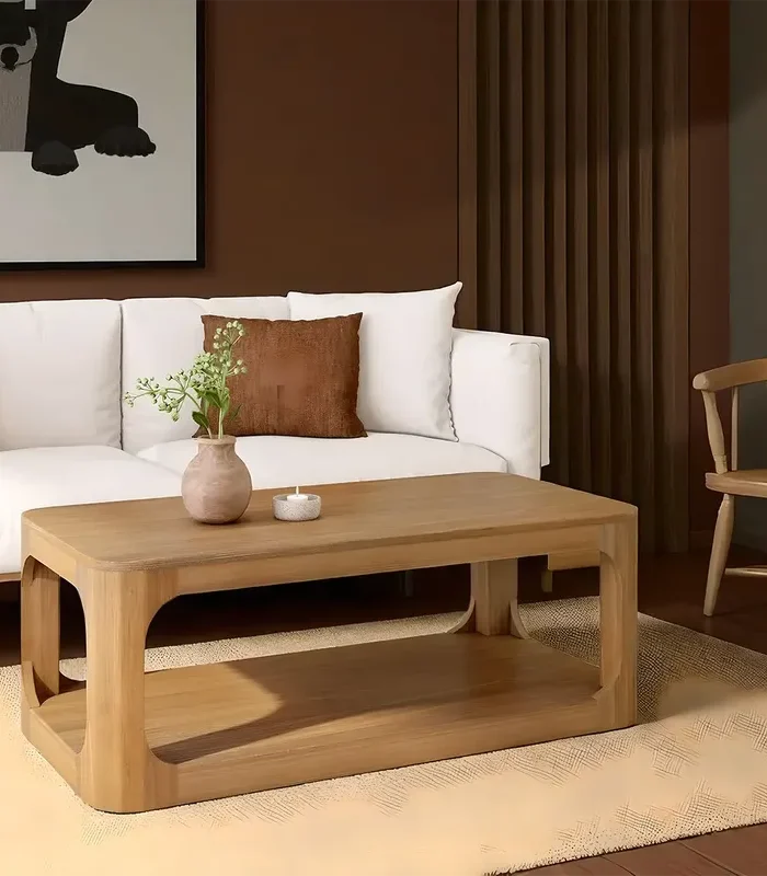 Natural Wood Tea Table Refined Living Room Design