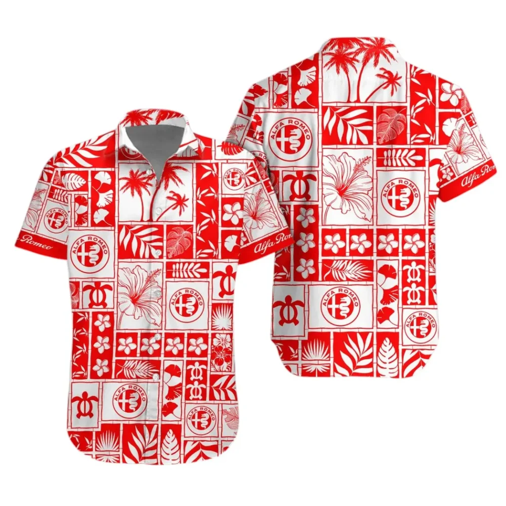 Sport Sedan Hawaiian Shirt Exclusive Logo, Motorsport Vibe Button Shirt CAR350 - Image 2