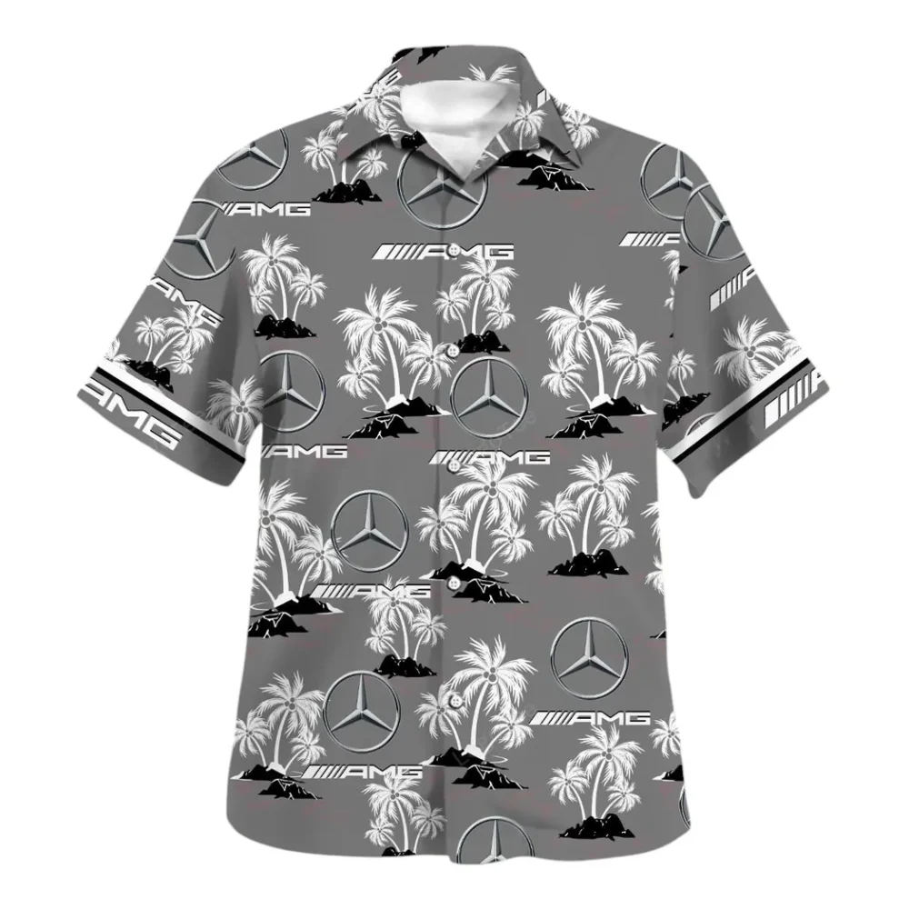 Track-Ready Car Hawaiian Shirt Exclusive Logo, Summer Garage Button Shirt CAR144 - Image 2