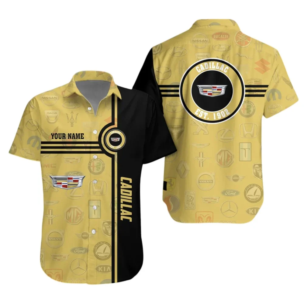 Luxury Sedan Hawaiian Shirt Exclusive Logo, Performance Gear Button Shirt CAR174 - Image 2