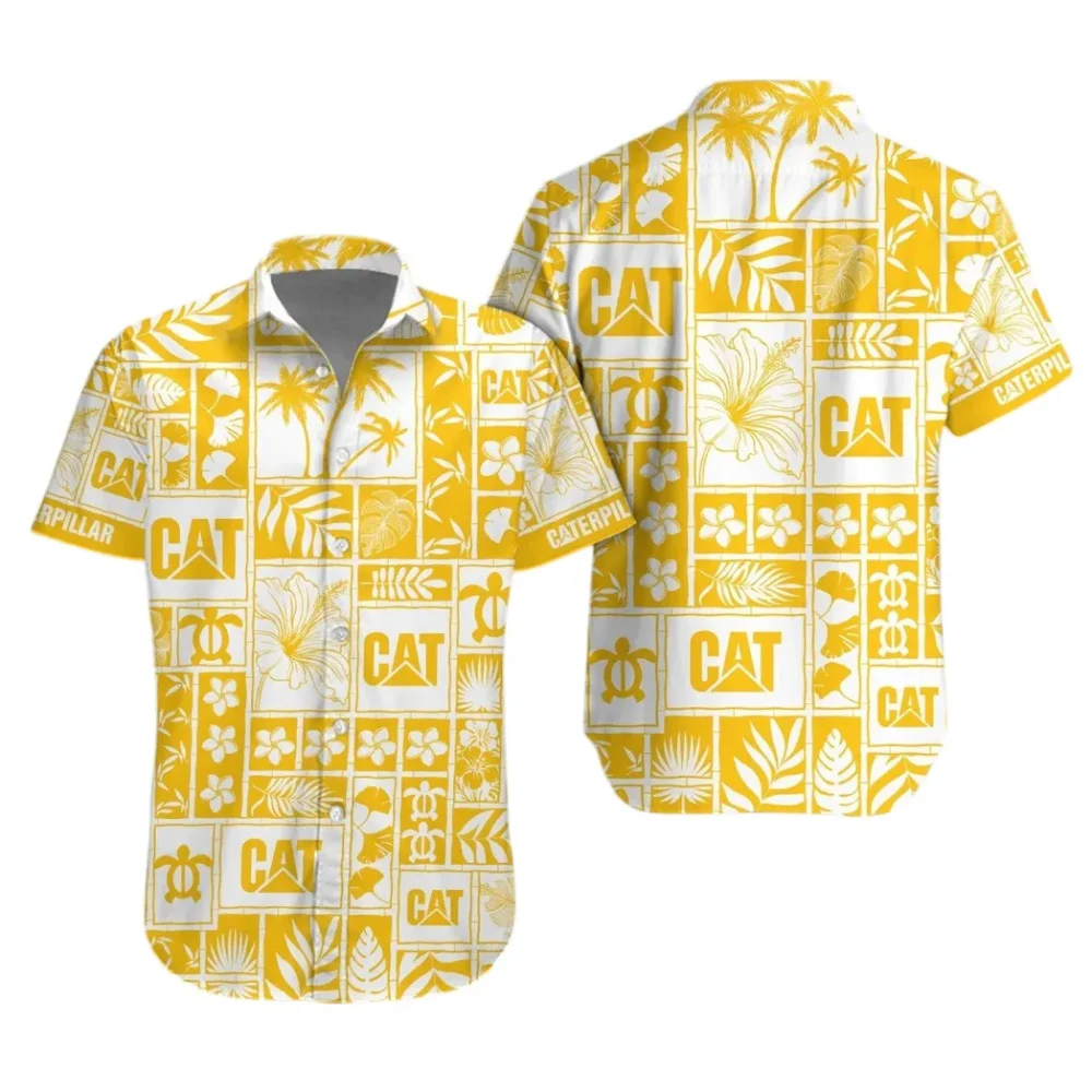 Earthmoving Machine Hawaiian Shirt Exclusive Logo, Summer Garage Button Shirt CAR350 - Image 2