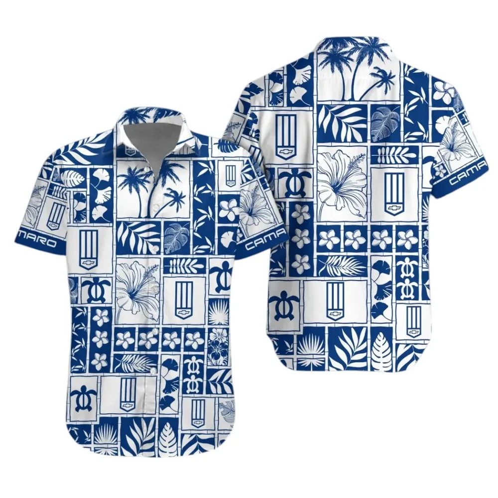 Iconic Muscle Ride Hawaiian Shirt Exclusive Logo, Custom Garage Button Shirt CAR350 - Image 2