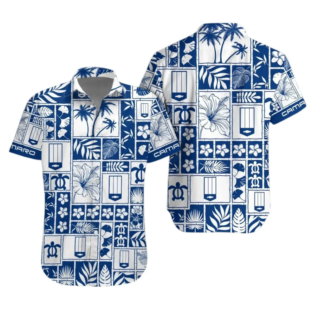 Muscle Car Hawaiian Shirt Exclusive Logo, Street Racer Button Shirt CAR350 - Image 2