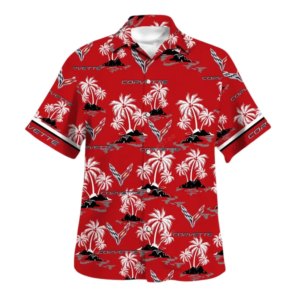 US Performance Car Hawaiian Shirt Exclusive Logo, Auto Fan Button Shirt CAR144 - Image 2