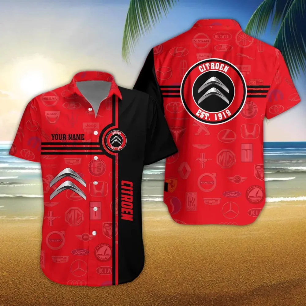 Urban Sedan Hawaiian Shirt Exclusive Logo, Auto Fan Button Shirt CAR174 - Image 3