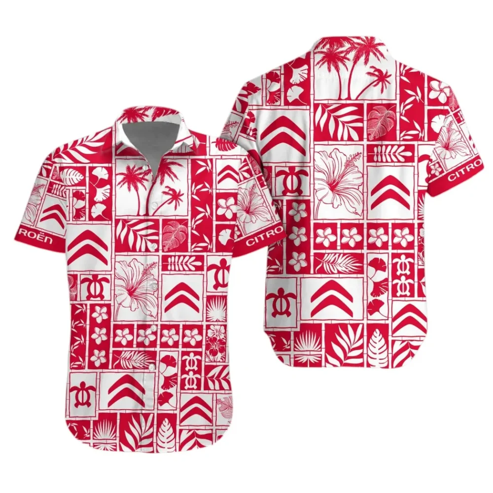 Stylish Crossover Hawaiian Shirt Exclusive Logo, Bold Driver Button Shirt CAR350 - Image 2