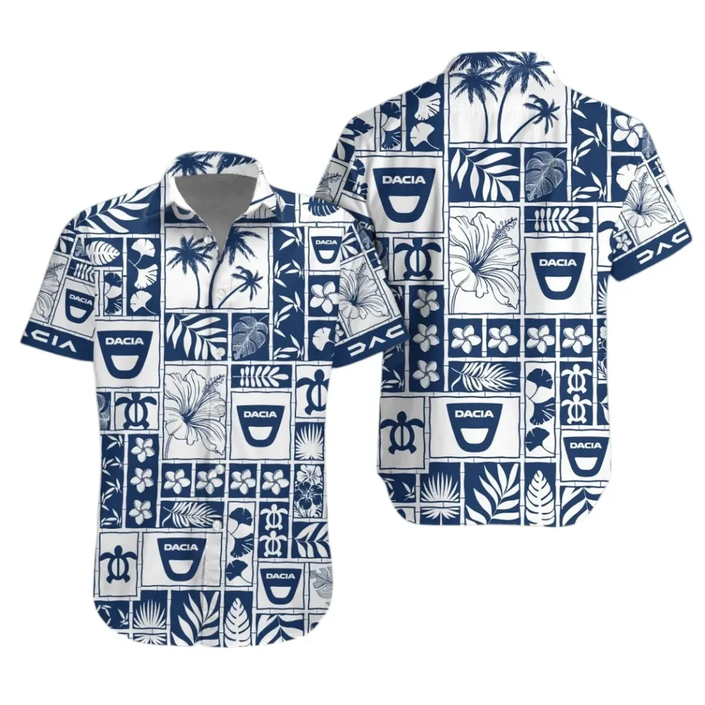 Dynatech Vehicles Hawaiian Shirt Exclusive Logo, Auto Fan Button Shirt CAR350 - Image 2