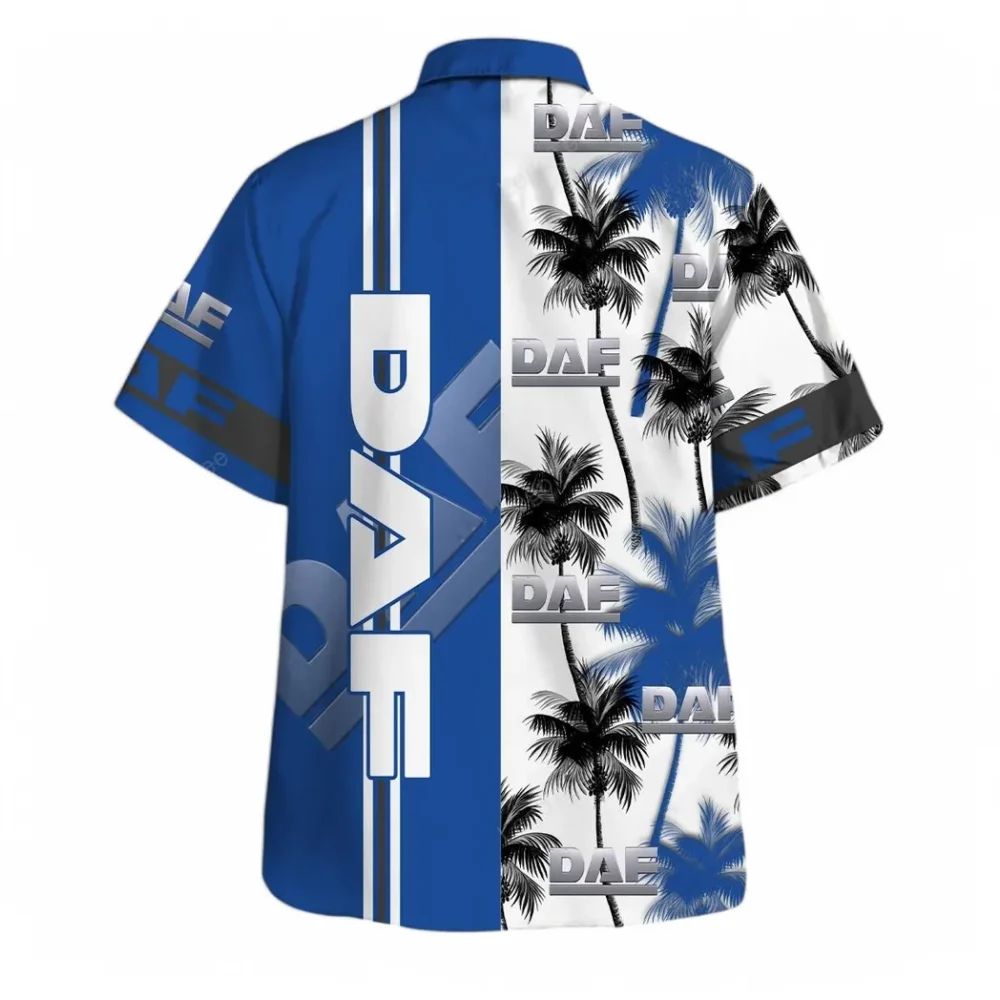 Tractor-Trailer Hawaiian Shirt Exclusive Logo, Road-Trip Ready Button Shirt CAR143 - Image 3
