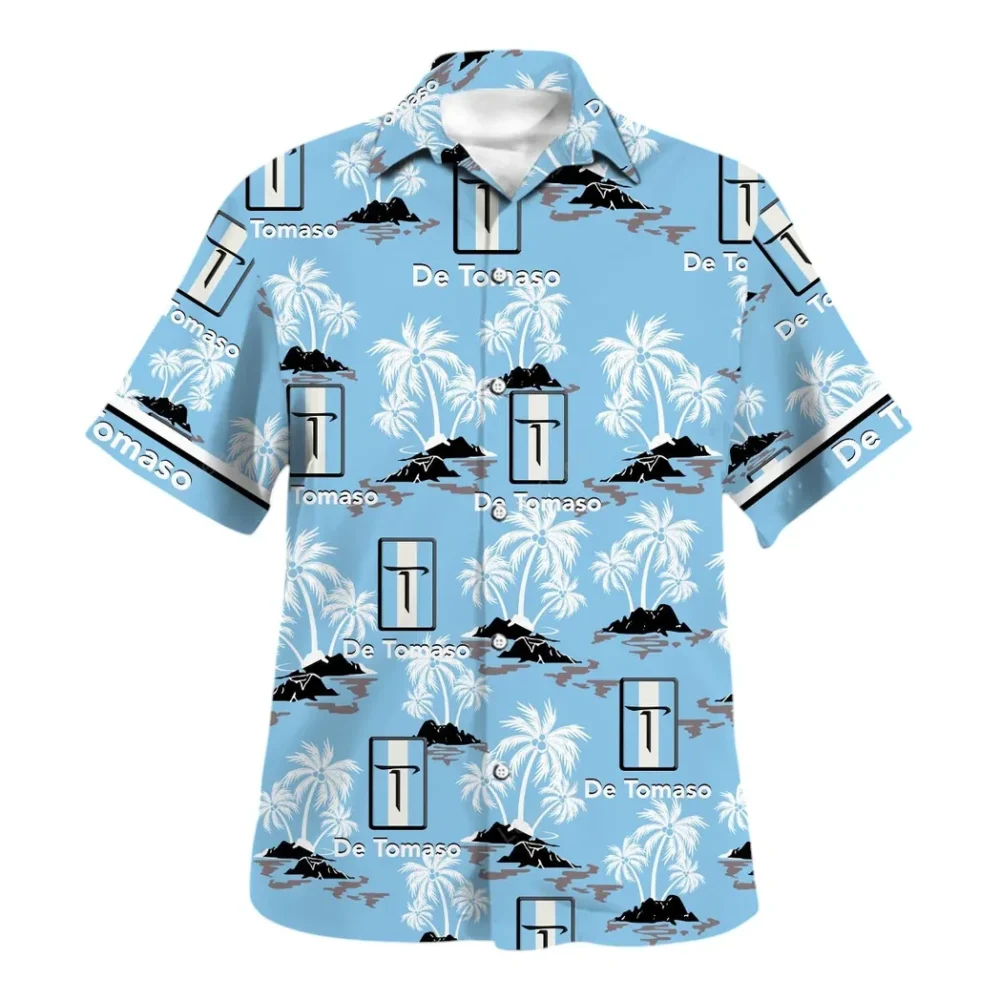 Sleek Speedster Hawaiian Shirt Exclusive Logo, Auto Fan Button Shirt CAR144 - Image 2