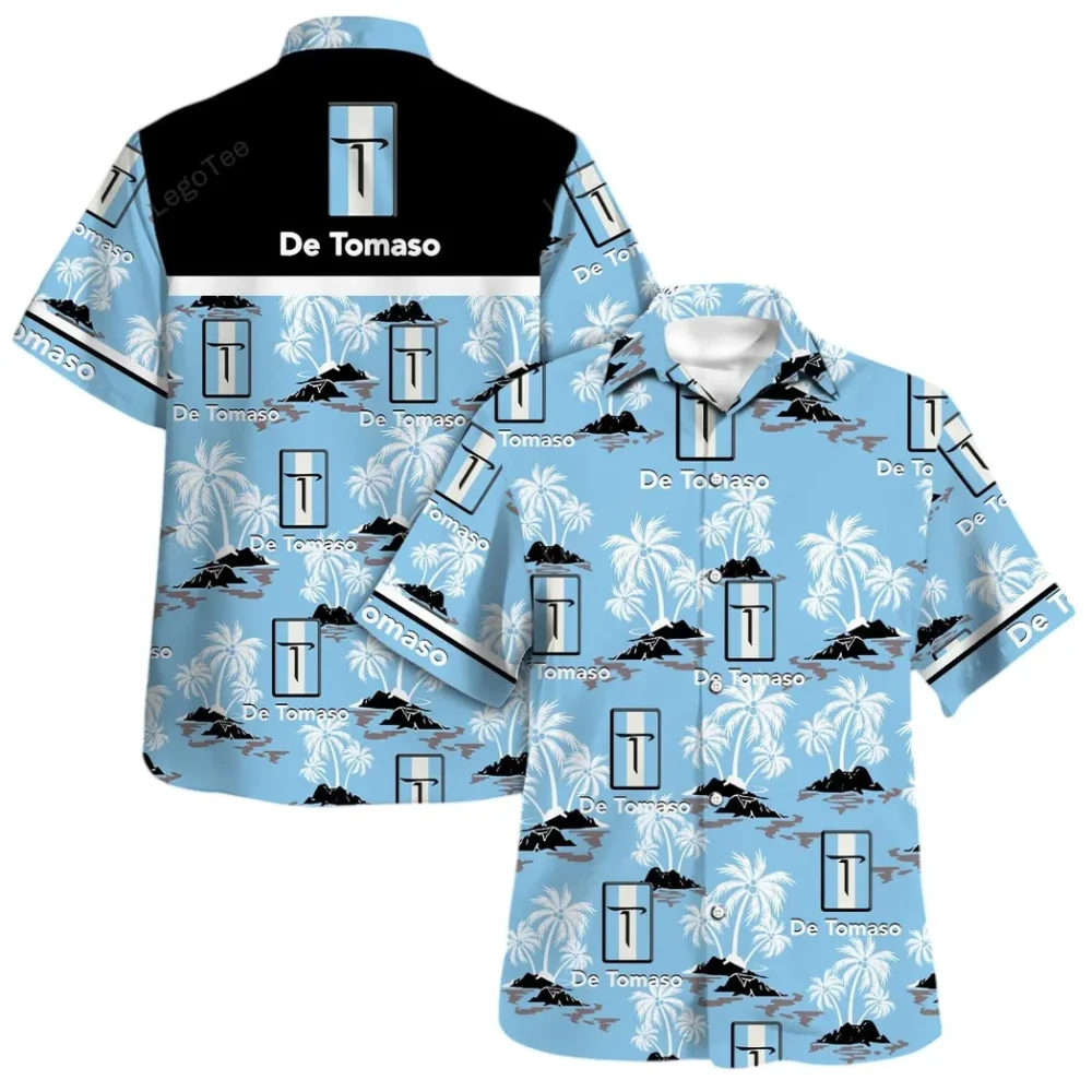 Sleek Speedster Hawaiian Shirt Exclusive Logo, Auto Fan Button Shirt CAR144 - Image 4
