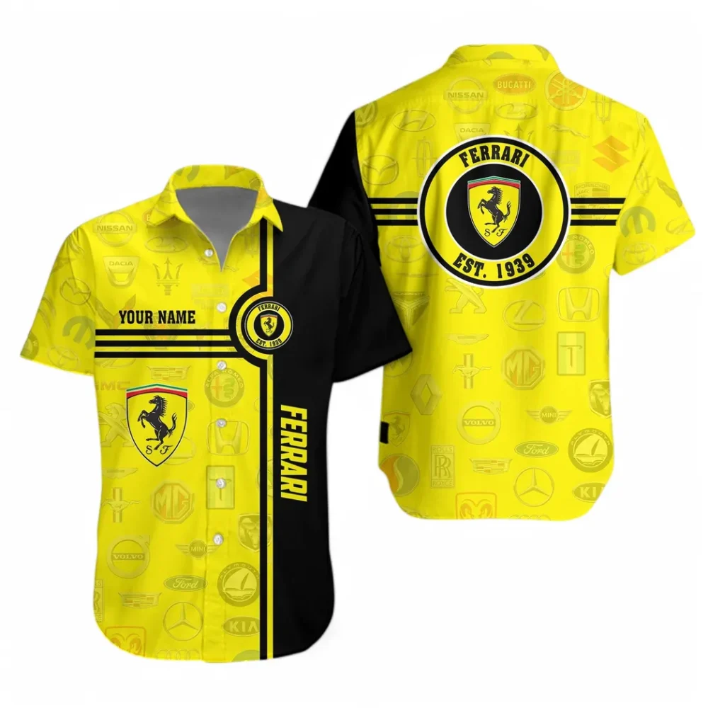 Iconic Vehicle Hawaiian Shirt Exclusive Logo, Open Road Button Shirt CAR174 - Image 2