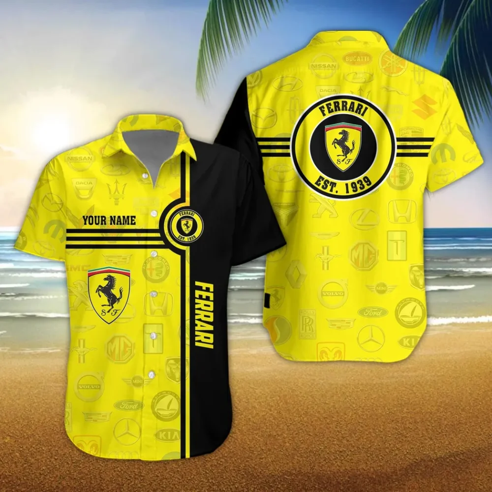 Iconic Vehicle Hawaiian Shirt Exclusive Logo, Open Road Button Shirt CAR174 - Image 3