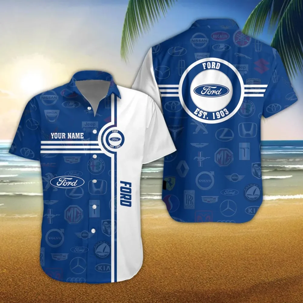 American Car Hawaiian Shirt Exclusive Logo, Motor Culture Button Shirt CAR174 - Image 3