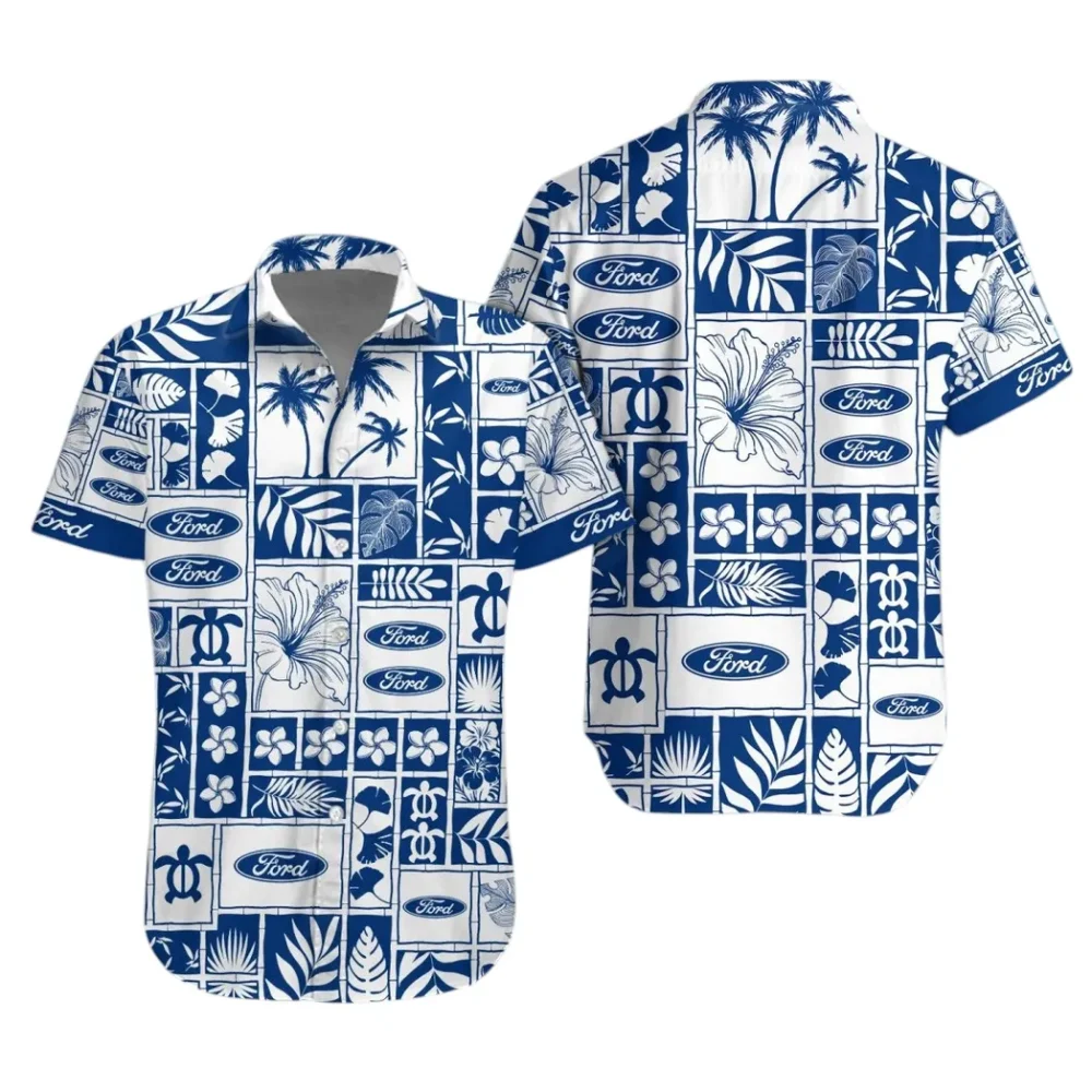 Vintage Ride Hawaiian Shirt Exclusive Logo, Hot Rod Button Shirt CAR350 - Image 2