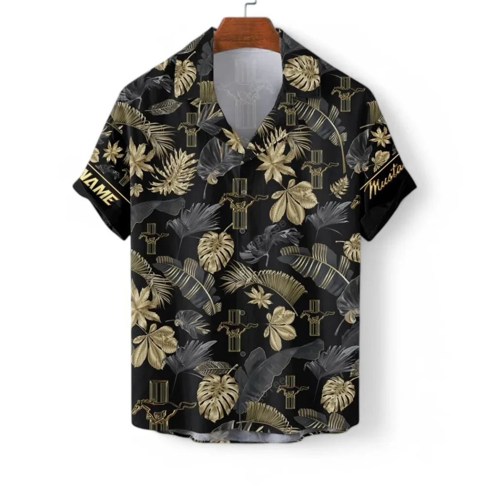 Street Performance Car Hawaiian Shirt Exclusive Logo, Chrome Wave Button Shirt CAR139 - Image 3