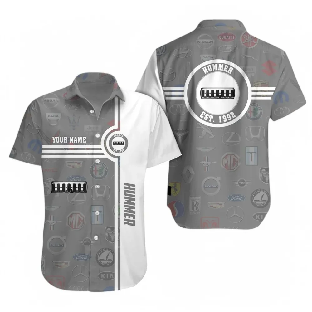 Expedition SUV Hawaiian Shirt Exclusive Logo, Street Racer Button Shirt CAR174 - Image 2